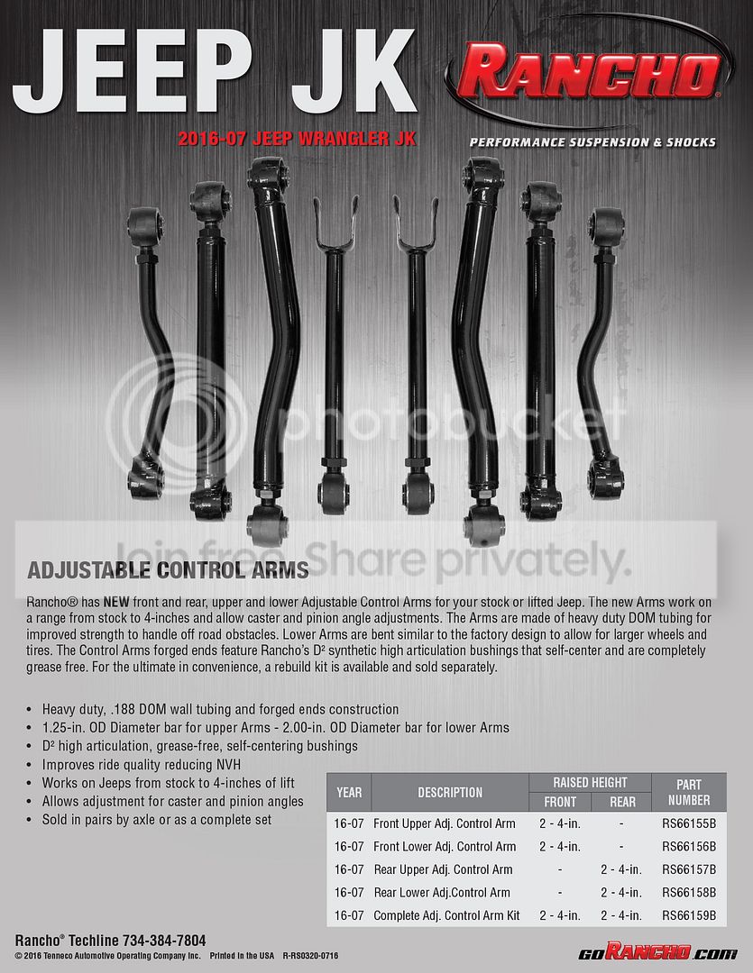 New adjustable control arms for the Jeep JK platform!!!